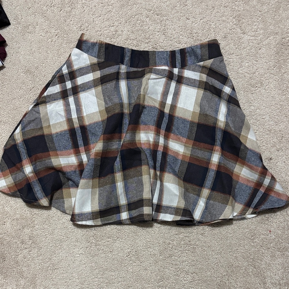 SHEIN Multicolor Plaid Mini Skirt